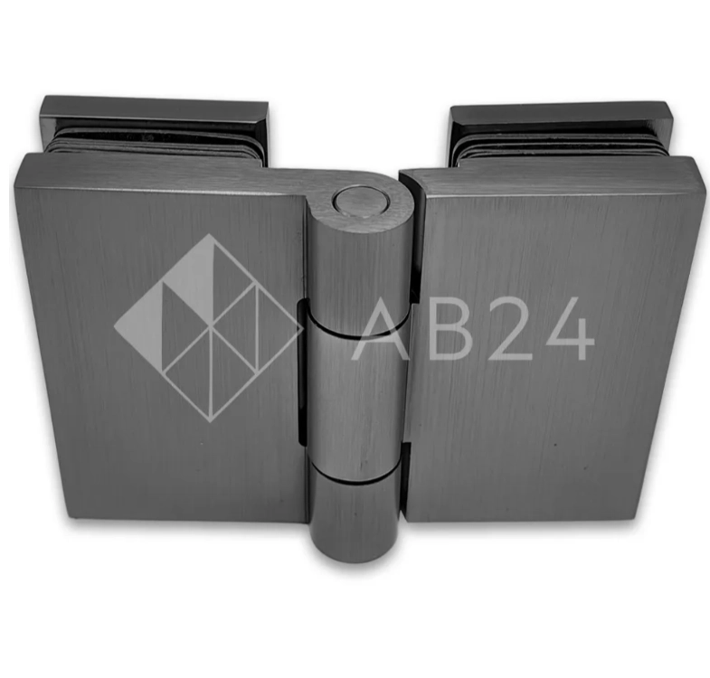 Петля Майя FDP-173 стекло-стекло 135°, латунь/оружейная сталь