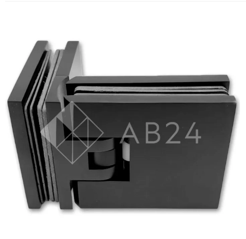 Петля Аврора FDP-184 стекло-стекло 90° с крышками, латунь/черный