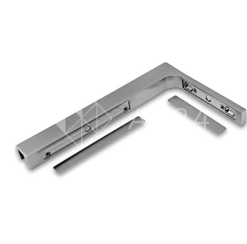 Угловой стабилизатор Диор FDK-5L стена-стекло 90˚ левый, нержавейка/матовый