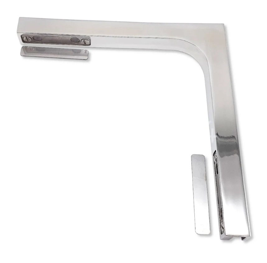 Угловой стабилизатор Диор FDK-2 стекло-стекло 90°, нержавейка/полированный