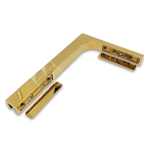 Угловой стабилизатор Диор FDK-4L стена-стекло 90° левый, нержавейка/золото