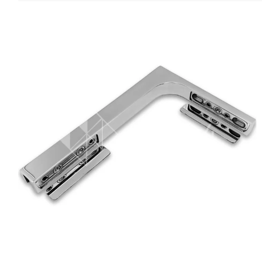 Угловой стабилизатор Диор FDK-4L стена-стекло 90° левый, нержавейка/полированный