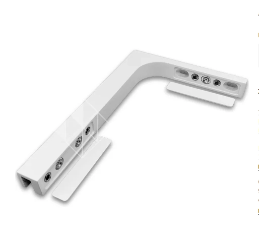 Угловой стабилизатор Диор FDK-4L стена-стекло 90° левый, нержавейка/белый