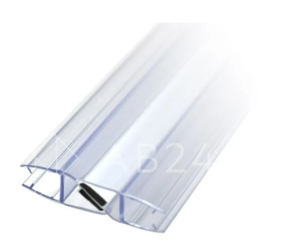 Уплотнитель магнитный ПРЕМИУМ 135°, 180° прозрачный, белый магнит 2.2 м под стекло 8 мм FDPP-501.8