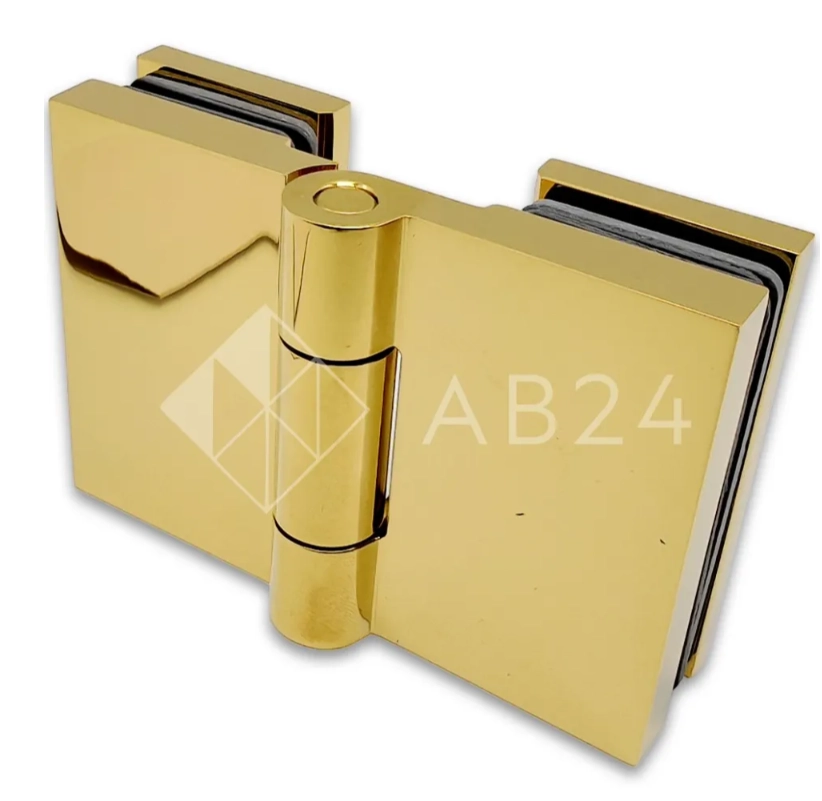 Петля Майя FDP-173 стекло-стекло 135°, латунь/золото