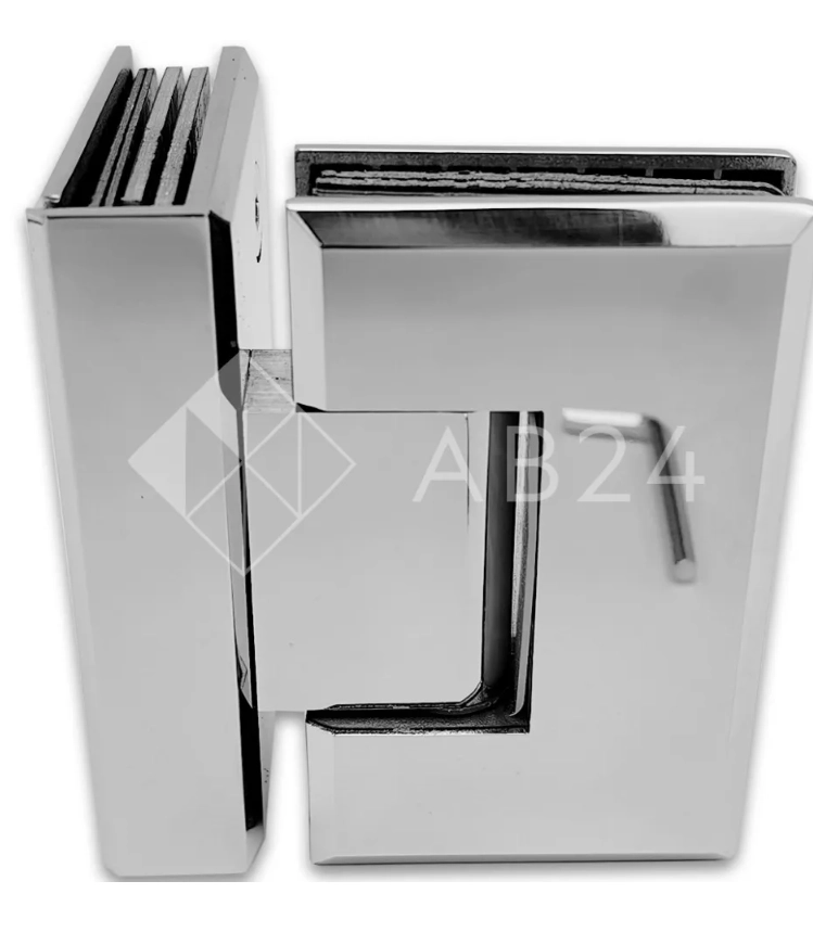 Петля Бета β FDP-23 стекло-стекло 90°, нержавейка/полированный