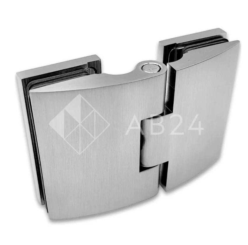 Петля Европа FDP-119 стекло-стекло 180° с крышками, латунь/матовый