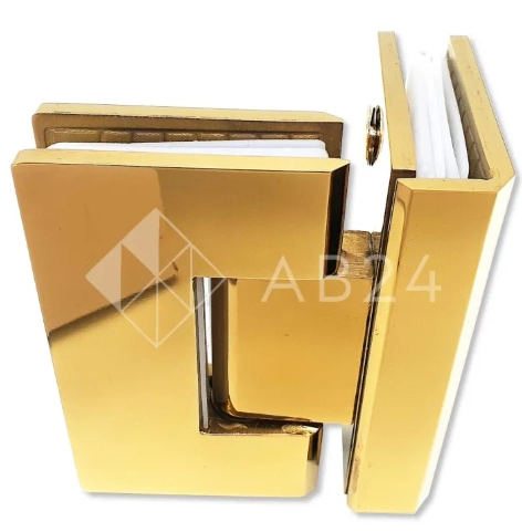 Петля Альфа α FDP-13 стекло-стекло 90°, нержавейка/золото