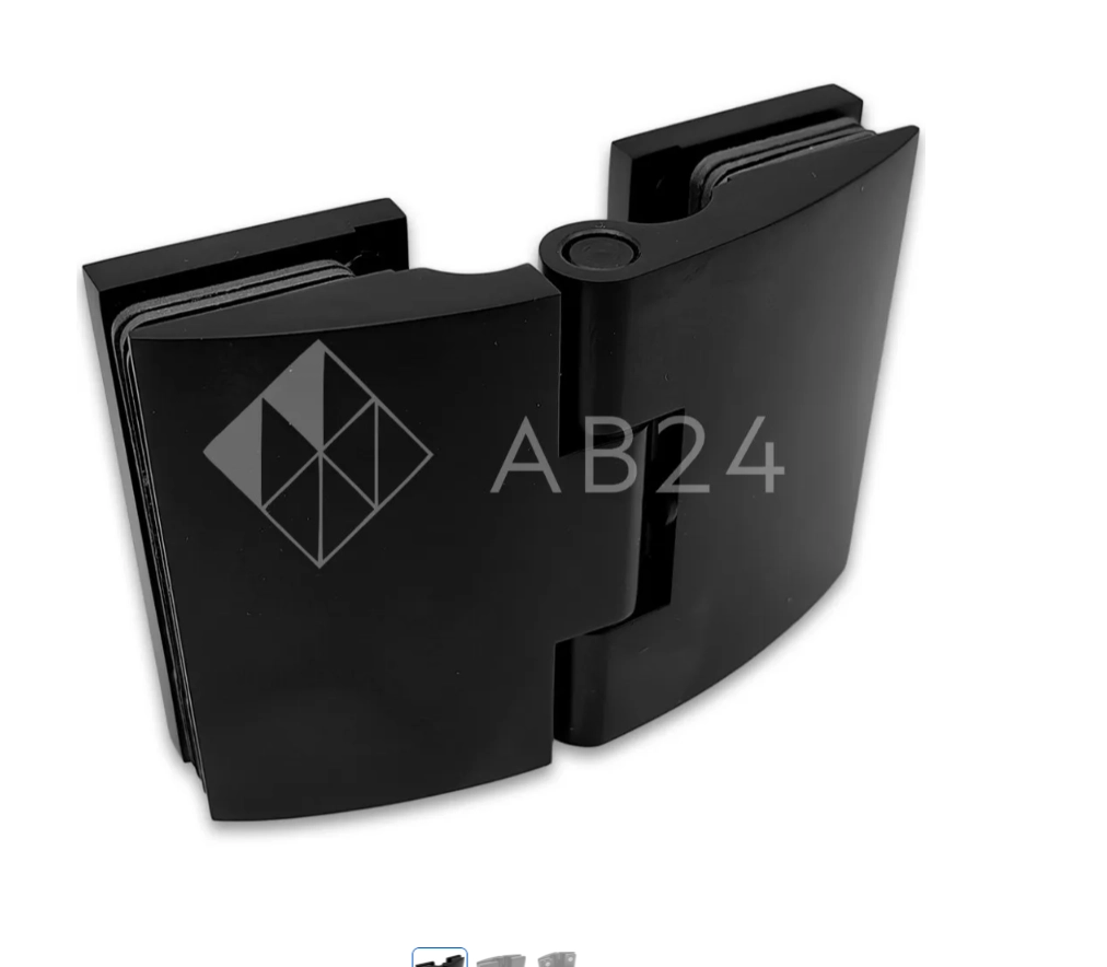 Петля Европа FDP-119 стекло-стекло 180° с крышками, латунь/черный