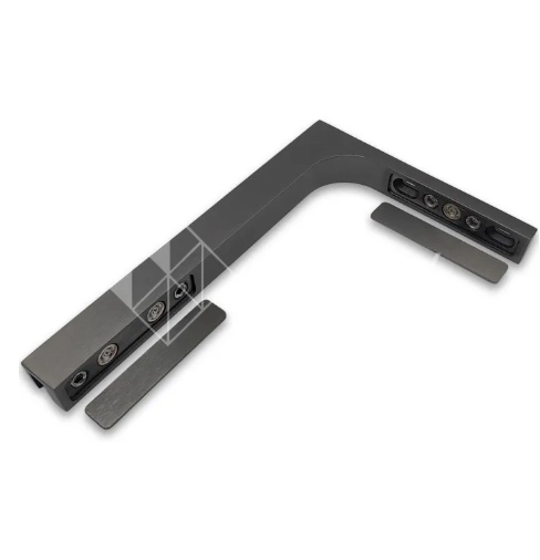 Угловой стабилизатор Диор FDK-4L стена-стекло 90° левый, нержавейка/оружейная сталь