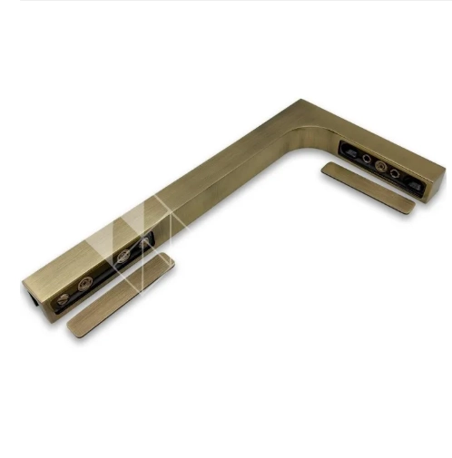 Угловой стабилизатор Диор FDK-3L стена-стекло 90° левый, латунь/бронза