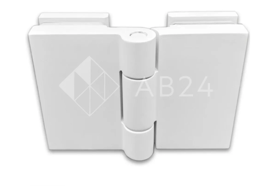 Петля Майя FDP-173 стекло-стекло 135°, латунь/белый