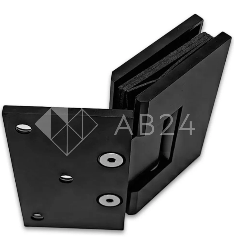 Петля Альфа α FDP-16 стена-стекло 135°, нержавейка/черный
